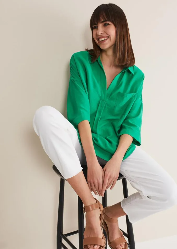 Cynthia Longline Shirt Green Women Phase Eight Shirts and Blouses