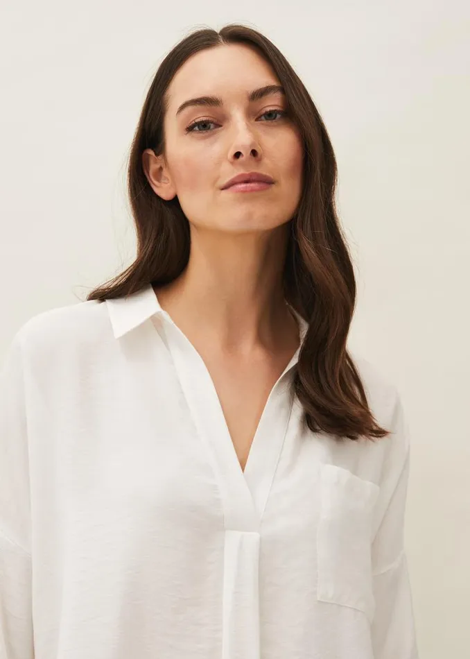 Cynthia Longline Shirt Ivory Women Phase Eight Shirts and Blouses