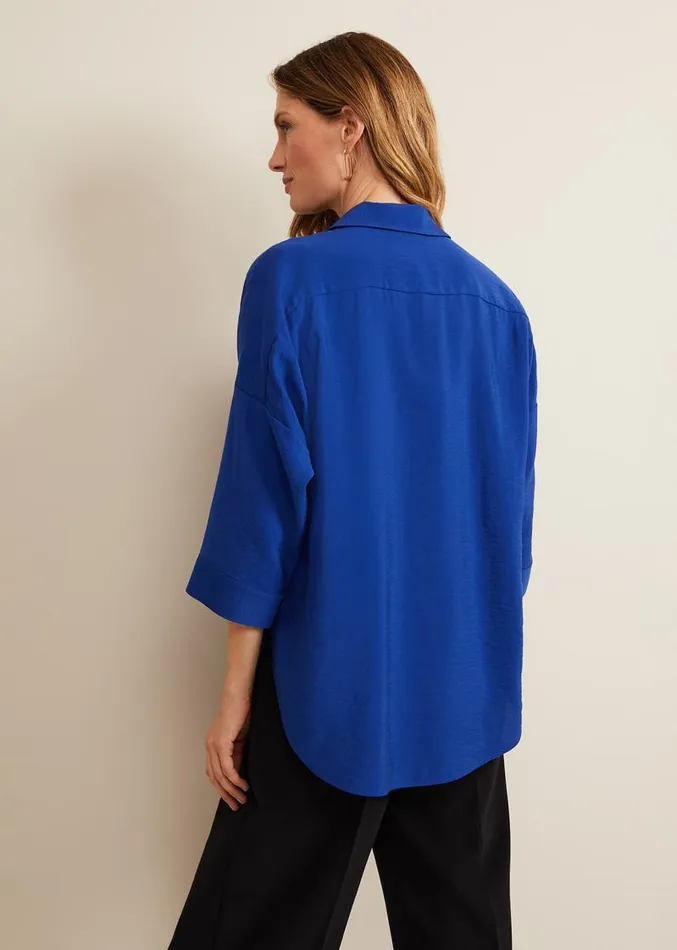 Cynthia Zip Shirt Cobalt Women Phase Eight Shirts and Blouses