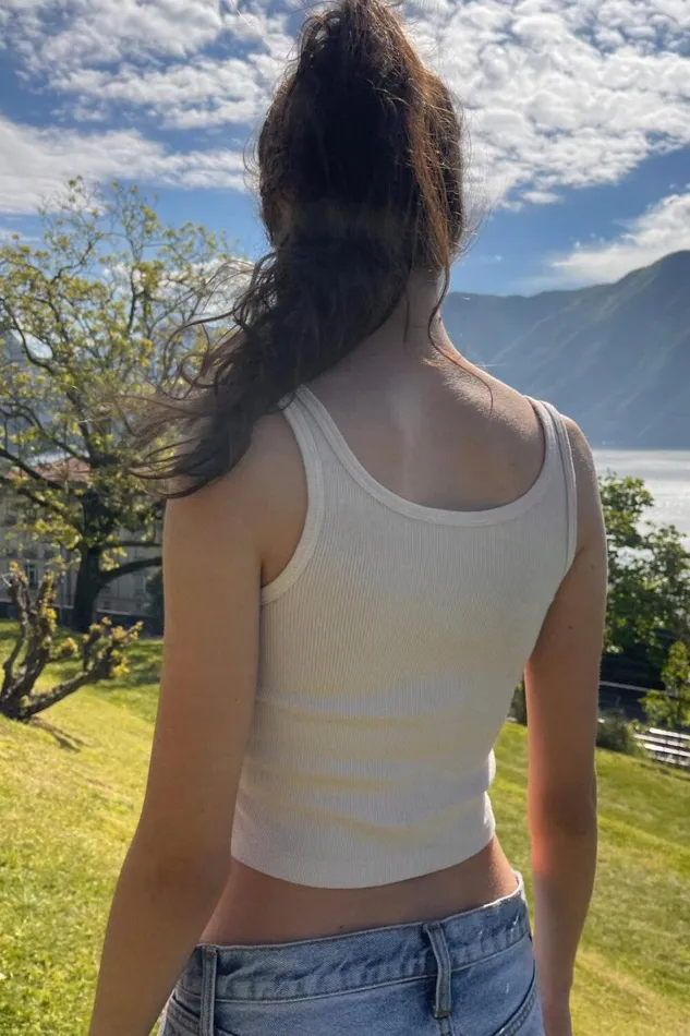 Dalis Cropped Tank Light Pink Women Brandy Melville Tops