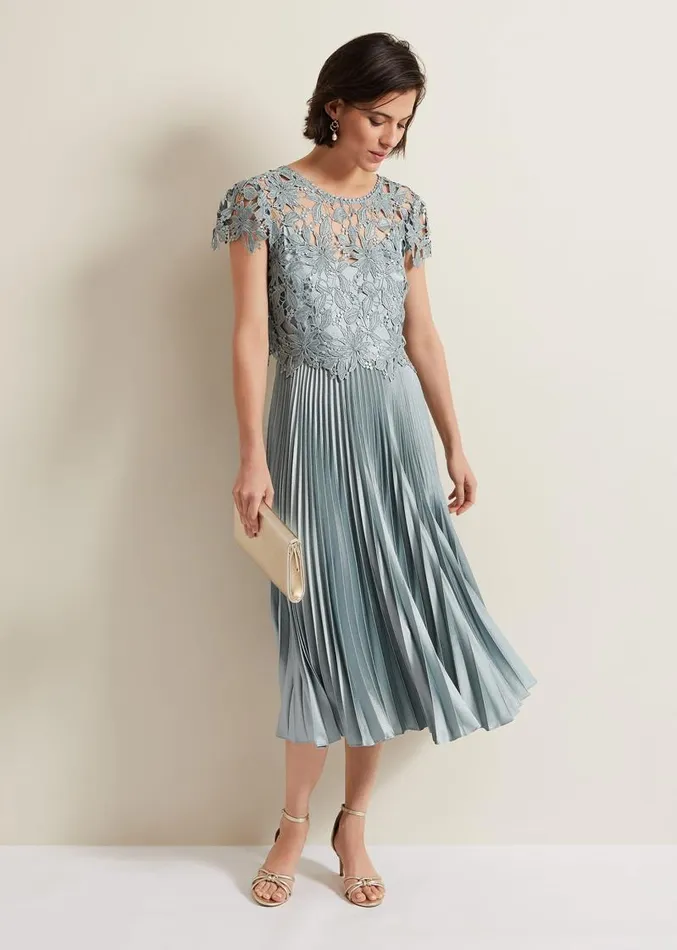 Dana Lace Double Layer Dress Light Green Women Phase Eight Dresses