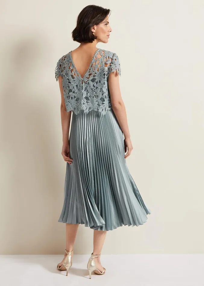 Dana Lace Double Layer Dress Light Green Women Phase Eight Dresses