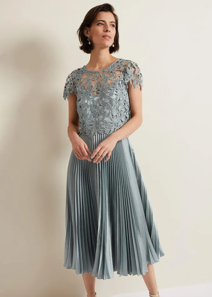 Dana Lace Double Layer Dress Light Green Women Phase Eight Dresses