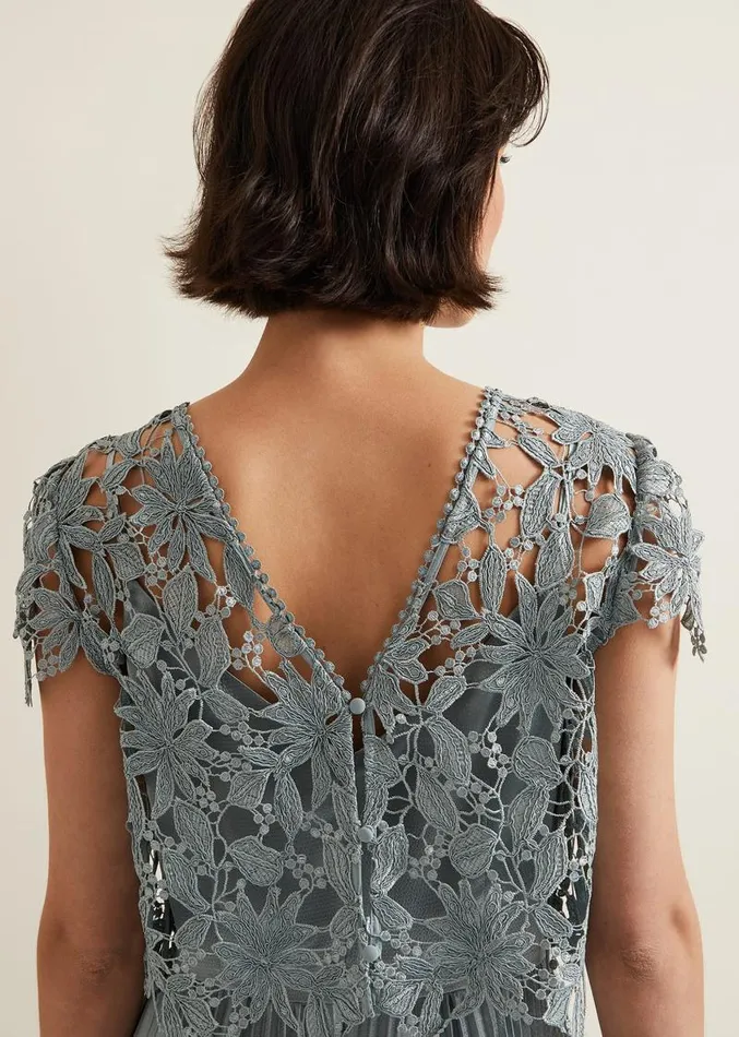 Dana Lace Double Layer Dress Light Green Women Phase Eight Dresses