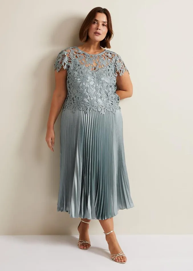 Dana Lace Double Layer Dress Light Green Women Phase Eight Dresses