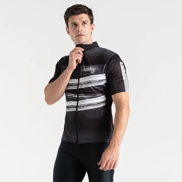 Dare 2b AEP Pedal Short Sleeve Jersey Black Tread Print Men Cycling Jerseys