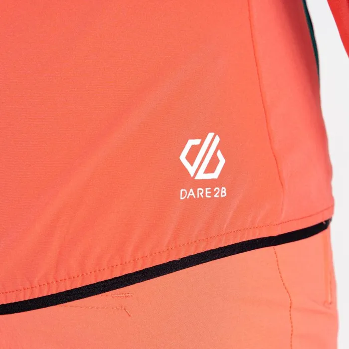 Dare 2b Avidly Hooded Softshell Jacket Fortune Green Neon Peach Women Softshell Jackets