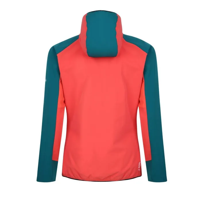 Dare 2b Avidly Hooded Softshell Jacket Fortune Green Neon Peach Women Softshell Jackets