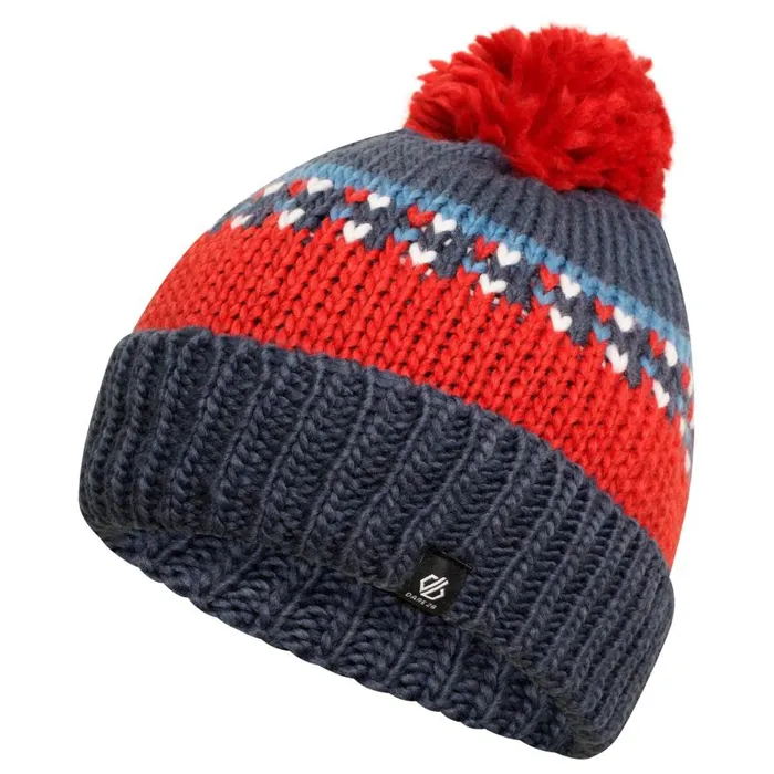 Dare 2b Boffin Bobble Hat Moonlight Denim Red Kids Hats