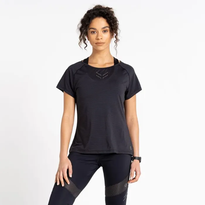 Dare 2b Crystallize Active Tee Black Women Gym Tops