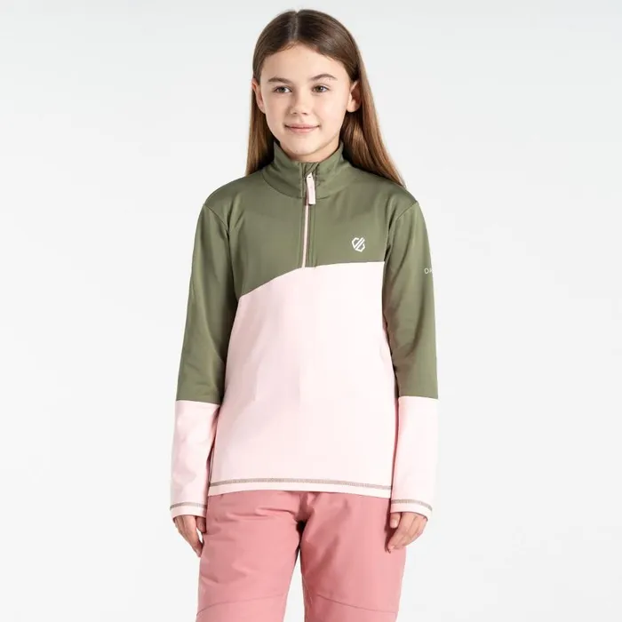 Dare 2b Formate III Core Stretch Midlayer Rose Pink Green Kids Fleece