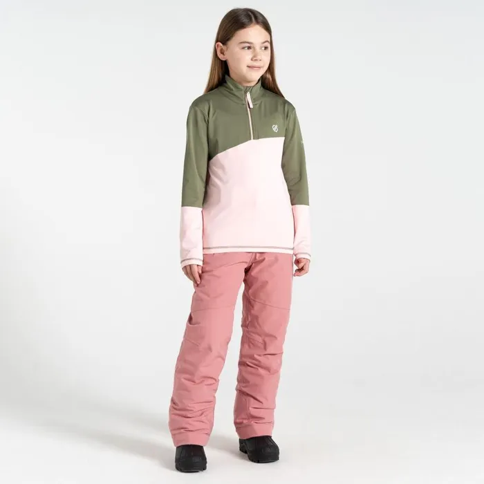 Dare 2b Formate III Core Stretch Midlayer Rose Pink Green Kids Fleece