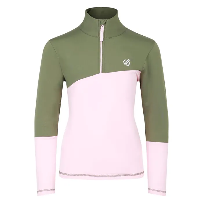 Dare 2b Formate III Core Stretch Midlayer Rose Pink Green Kids Fleece
