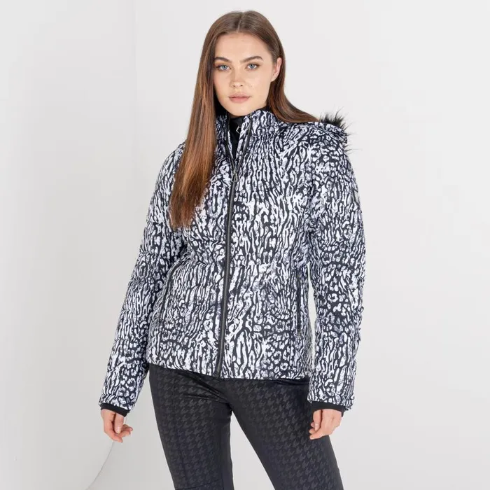 Dare 2b Glamorize II Waterproof Ski Jacket Black White Wild Thing Print Women Waterproof Jackets