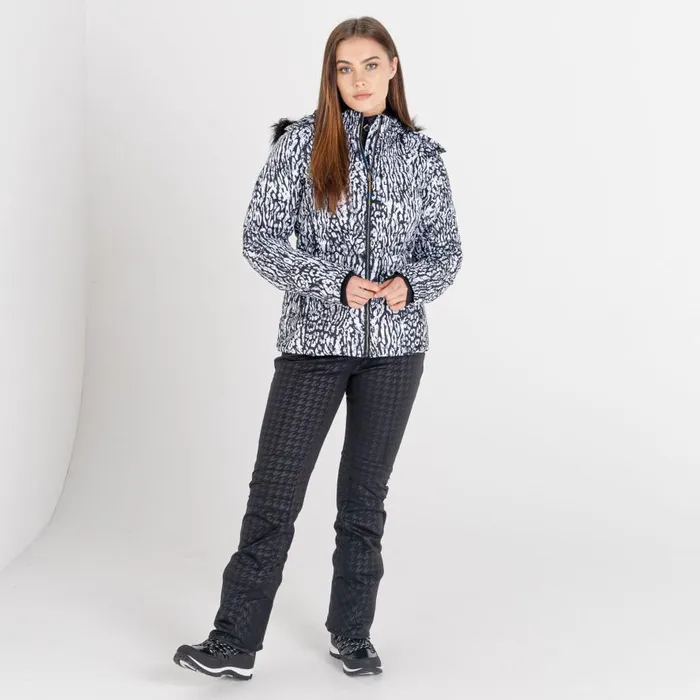 Dare 2b Glamorize II Waterproof Ski Jacket Black White Wild Thing Print Women Waterproof Jackets