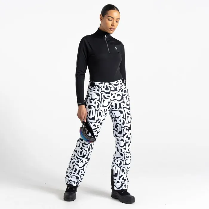 Dare 2b Ice Ski Pant Black and White Graffiti Print Women Ski Trousers and Salopettes