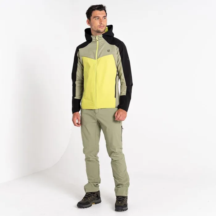 Dare 2b Latitudinal Hooded Softshell Jacket Black Green Algae Men Softshell Jackets