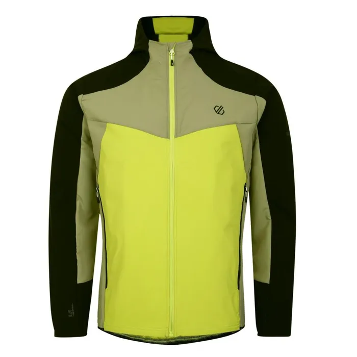 Dare 2b Latitudinal Hooded Softshell Jacket Black Green Algae Men Softshell Jackets