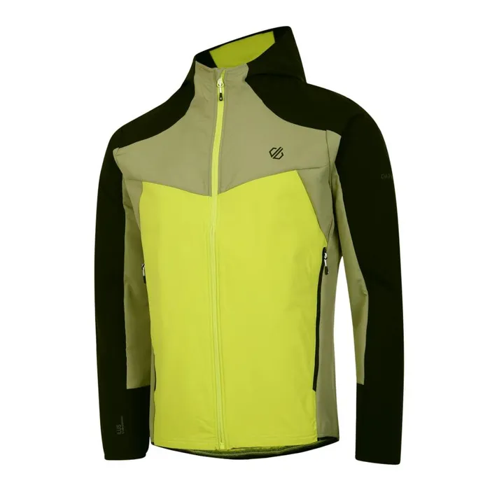 Dare 2b Latitudinal Hooded Softshell Jacket Black Green Algae Men Softshell Jackets