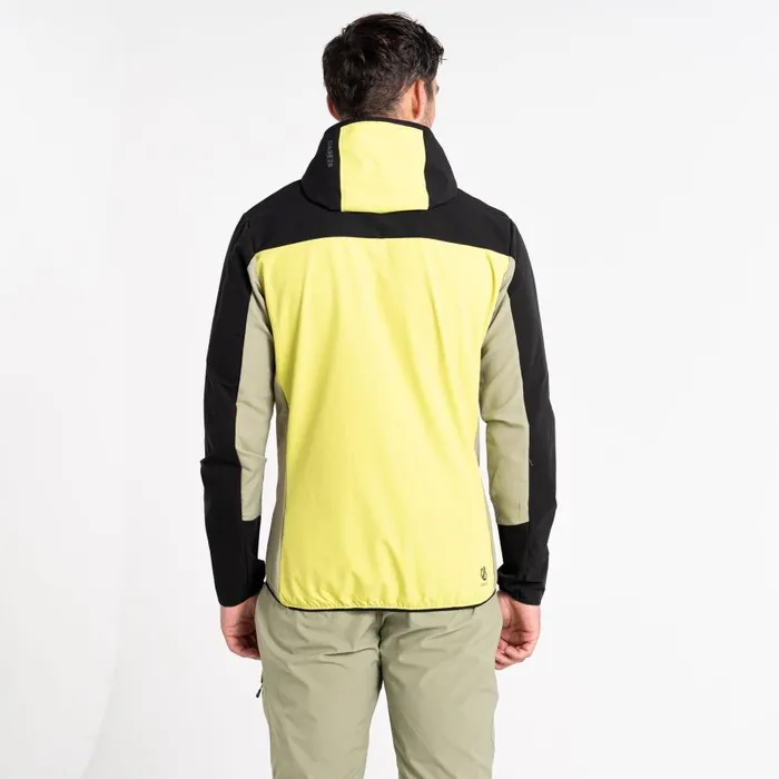 Dare 2b Latitudinal Hooded Softshell Jacket Black Green Algae Men Softshell Jackets
