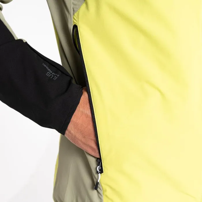 Dare 2b Latitudinal Hooded Softshell Jacket Black Green Algae Men Softshell Jackets