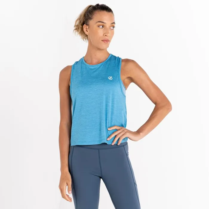 Dare 2b Meditate Cropped Top Niagara Blue Marl Women Gym Tops