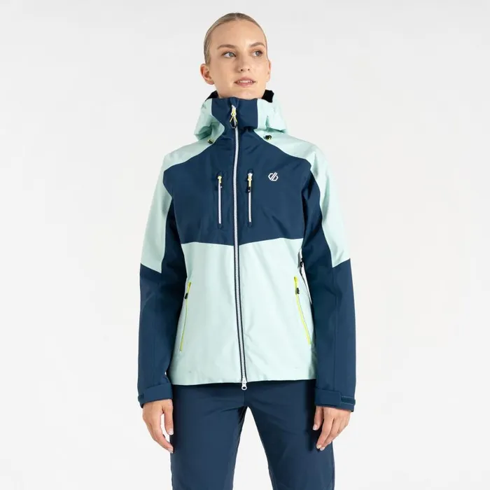 Dare 2b Pitching Waterproof Jacket Moonlight Denim Mint Green Women Waterproof Jackets