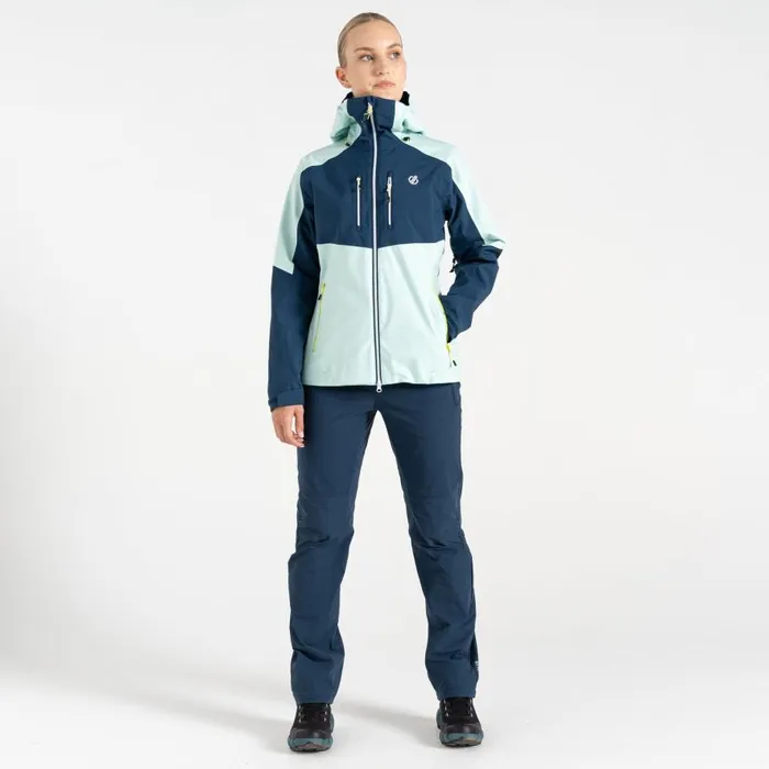 Dare 2b Pitching Waterproof Jacket Moonlight Denim Mint Green Women Waterproof Jackets