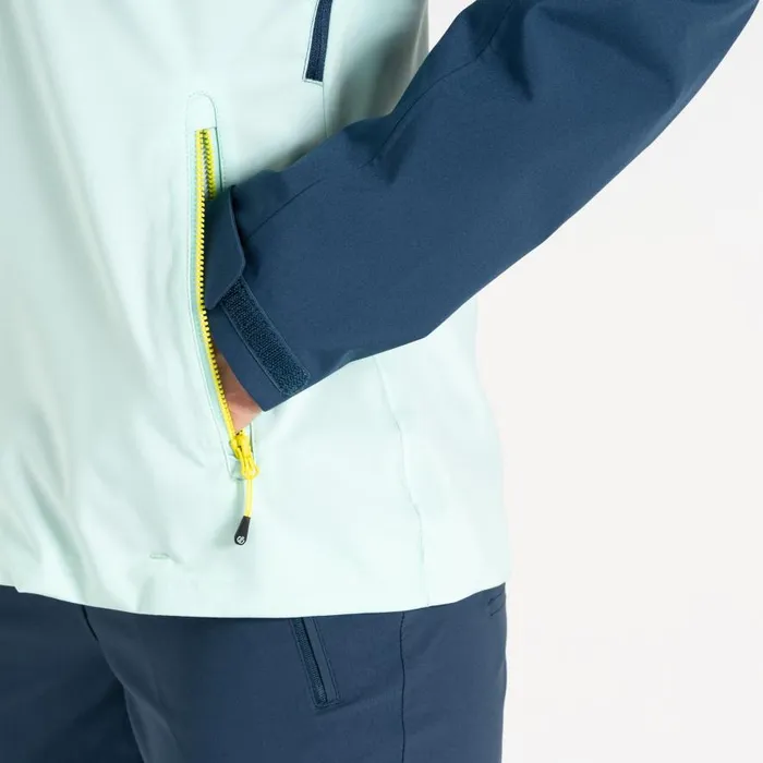 Dare 2b Pitching Waterproof Jacket Moonlight Denim Mint Green Women Waterproof Jackets