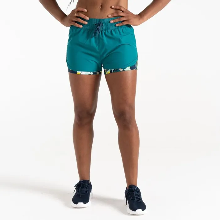 Dare 2b Sprint Up 2in1 Shorts Kayaking Blue Petal Print Women Shorts