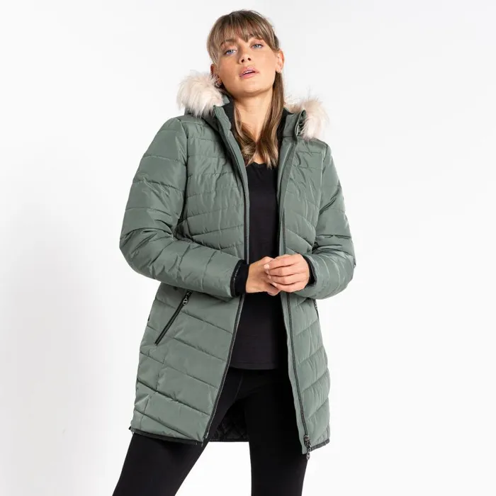 Dare 2b Striking III Mid Length Padded Jacket Duck Green Women Insulated Jackets