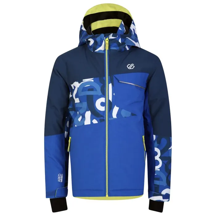 Dare 2b Traverse Ski Jacket Blue Graffiti Print Kids Insulated Jackets