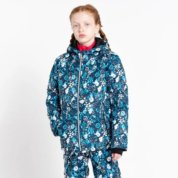 Dare 2b Verdict Waterproof Insulated Ski Jacket Blue Floral Print Kids Insulated Jackets