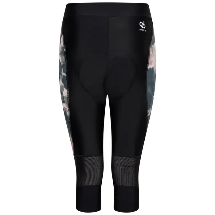 Dare 2b Worldly Gel Cycling Capri Black Dusky Rose Women Cycling Leggings and Shorts