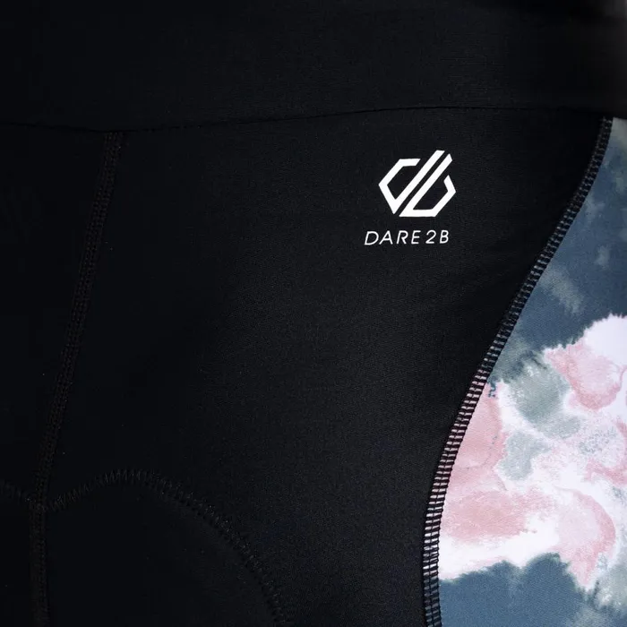 Dare 2b Worldly Gel Cycling Capri Black Dusky Rose Women Cycling Leggings and Shorts