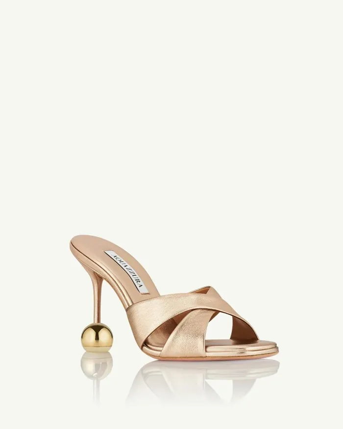 Darling Mule 95 Gold Women Aquazzura Sandals