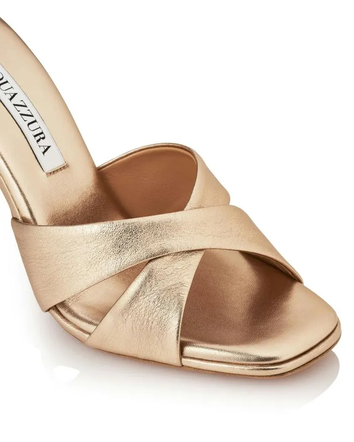 Darling Mule 95 Gold Women Aquazzura Sandals Darling Mule 95 Gold Women Aquazzura Sandals