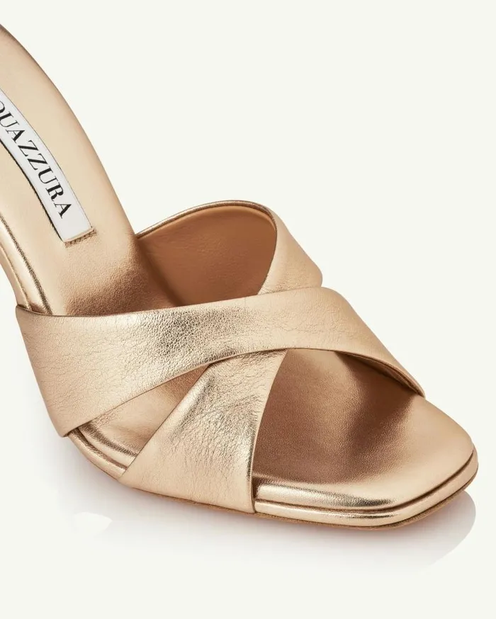 Darling Mule 95 Gold Women Aquazzura Sandals Darling Mule 95 Gold Women Aquazzura Sandals