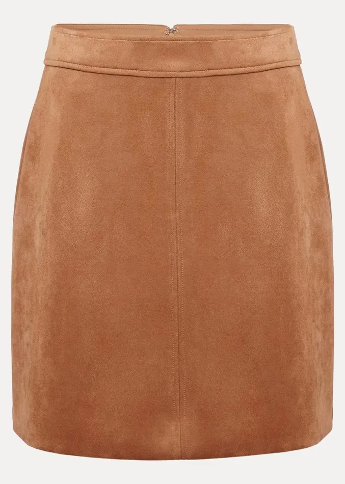 Darya Faux Suede Mini Skirt Camel Women Phase Eight Skirts