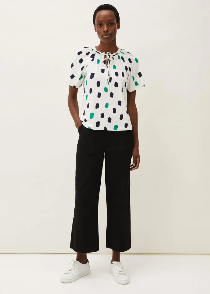 Dia Spot Print Top Ivory Multi Women Phase Eight Tops and TShirts