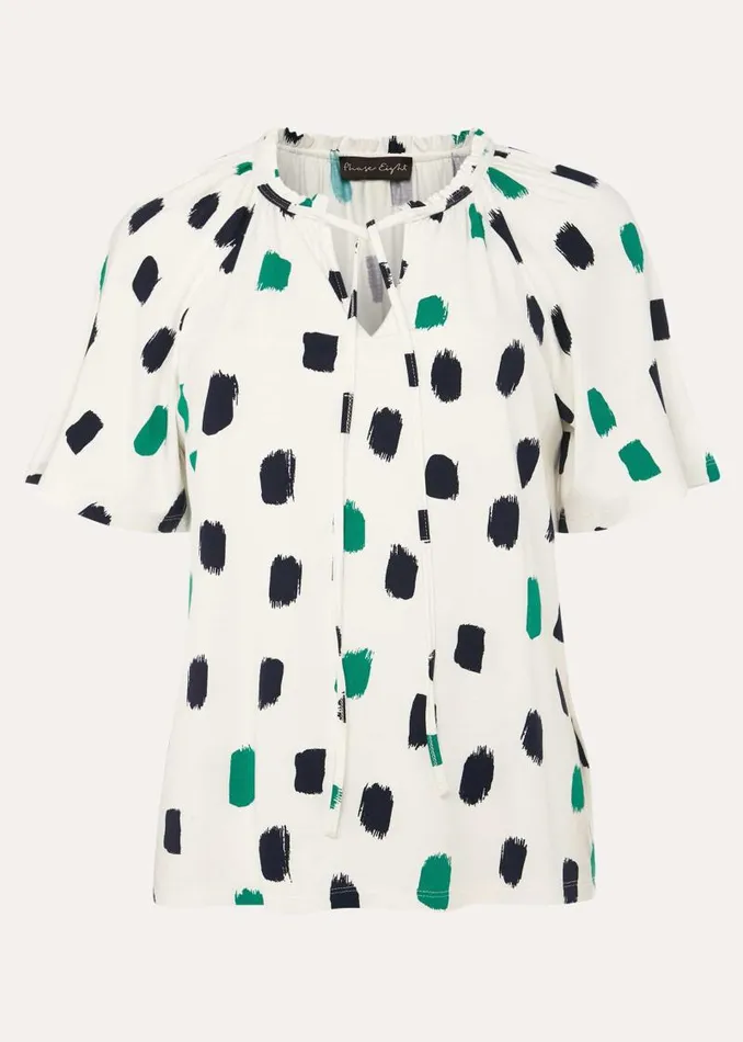 Dia Spot Print Top Ivory Multi Women Phase Eight Tops and TShirts