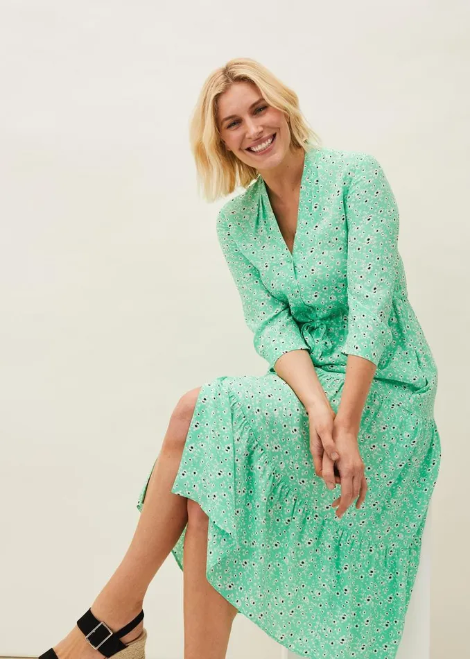 Diana Floral Midi Dress Green Women Phase Eight Dresses