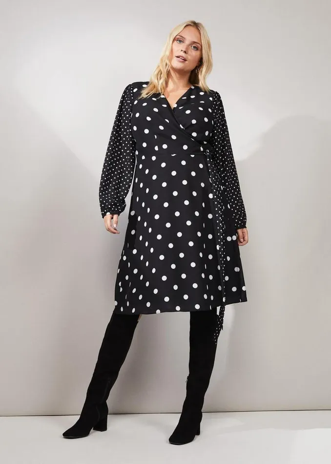 Diane Spot Wrap Dress Blackwhite Women Phase Eight Dresses