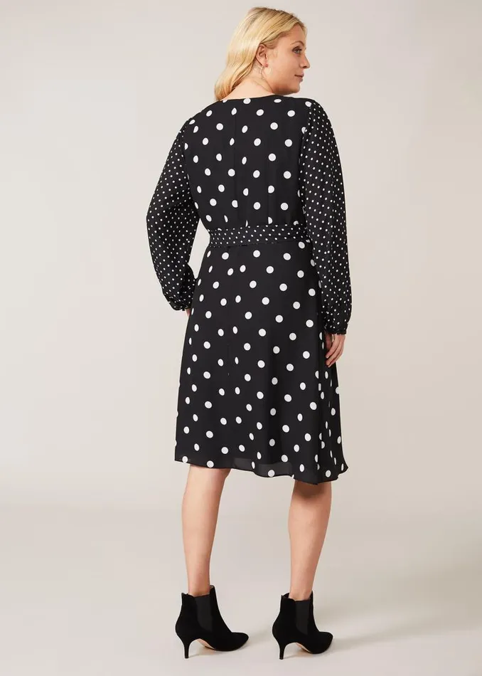 Diane Spot Wrap Dress Blackwhite Women Phase Eight Dresses