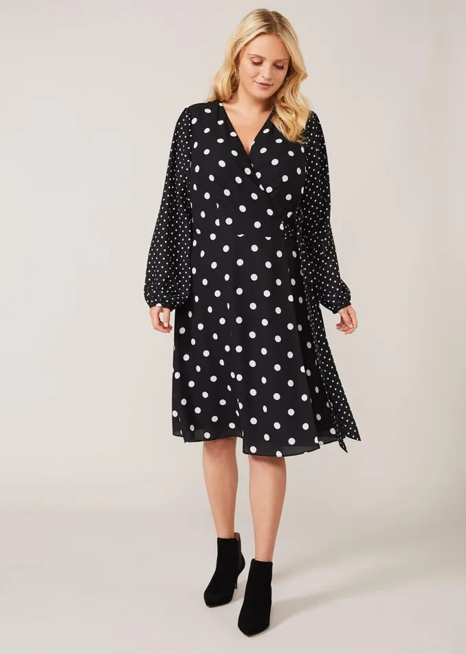 Diane Spot Wrap Dress Blackwhite Women Phase Eight Dresses