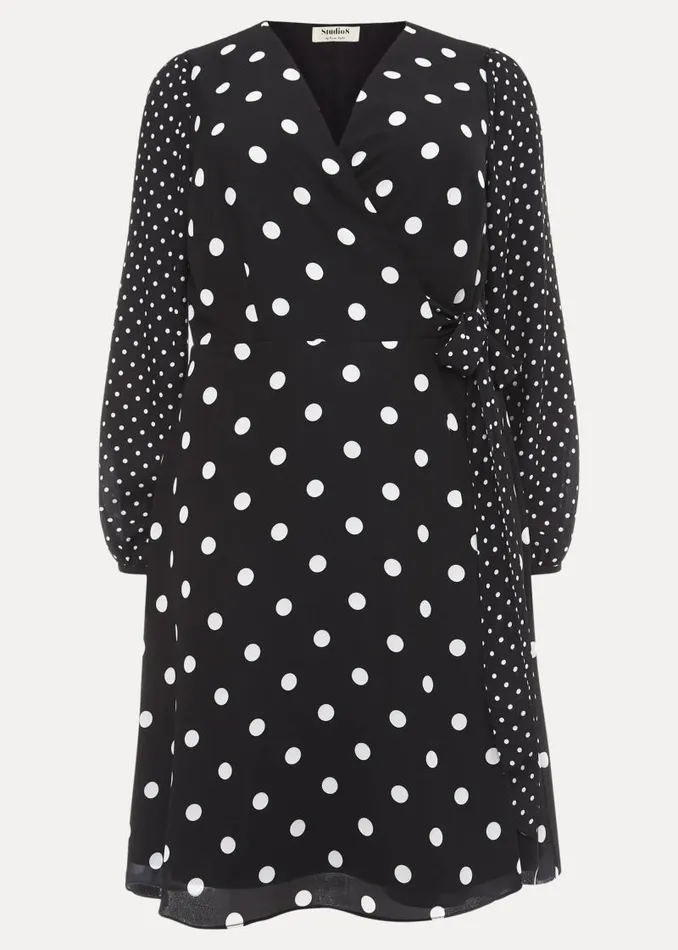 Diane Spot Wrap Dress Blackwhite Women Phase Eight Dresses