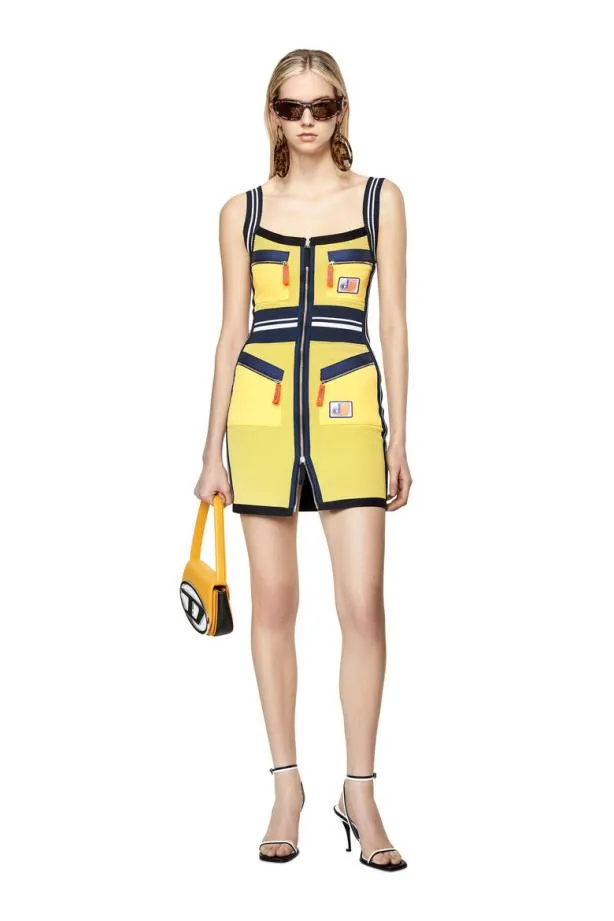 Diesel Dmesher Blackyellow Women Dresses