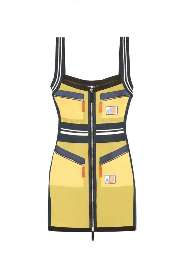Diesel Dmesher Blackyellow Women Dresses