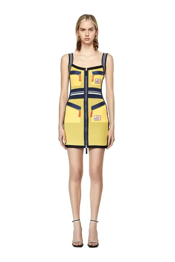 Diesel Dmesher Blackyellow Women Dresses
