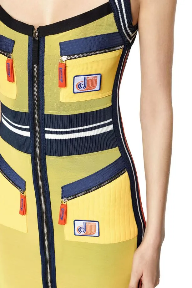 Diesel Dmesher Blackyellow Women Dresses